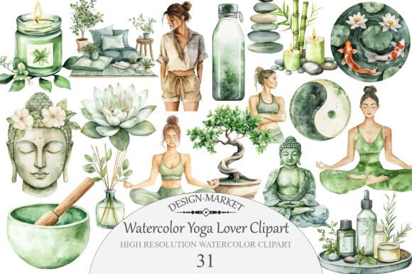 Download Watercolor Yoga Lover Clipart - Color Collection