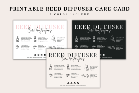 Download Printable Reed Diffuser Care Card - Card Collection