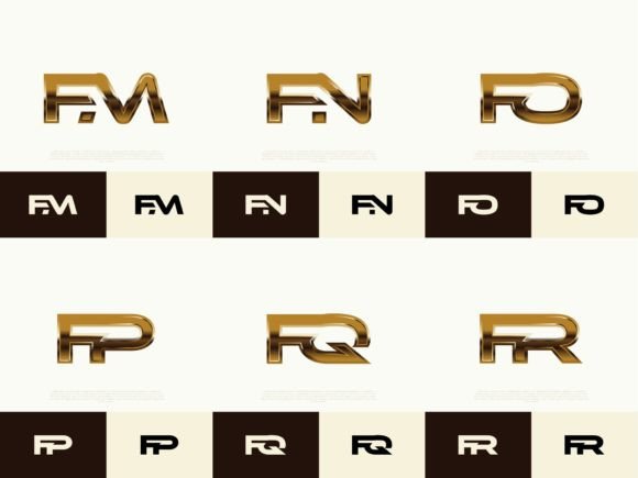 Download 6 Sets of FM-FR Initials Luxury Logos - Luxury Collection