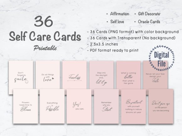 Download Self Care Affirmation Printable Cards - Card Collection