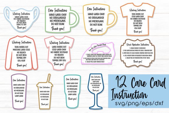 Download Care Card Bundle Care Instructions SVG - Card Collection