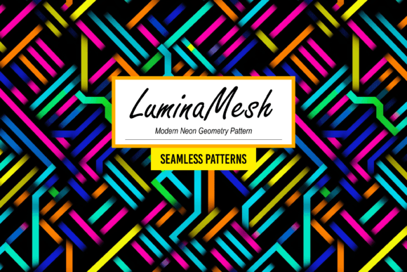 Download LuminaMesh: Modern Neon Geometry Pattern - Modern Collection