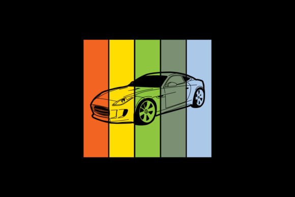 Download Illustration of Car with Colorful Design - Color Collection