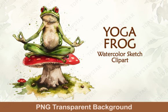 Download Yoga Frog Watercolor Sketch Clipart PNG - Color Collection