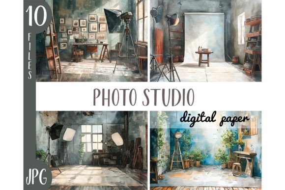Download Watercolor Photo Studio Clipart JPG - Color Collection