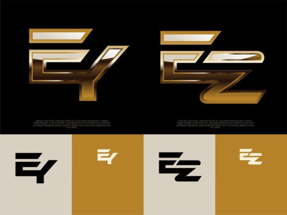 Download 2 Sets of EY-EZ Initials Luxury Logos - Luxury Collection
