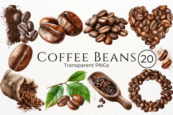 Download Coffee Beans Watercolor Clipart - Color Collection