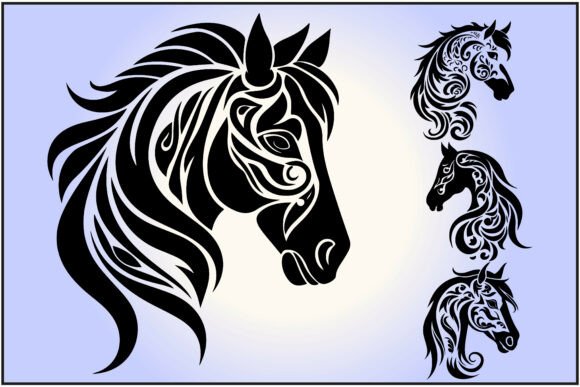 Download Stallion Head Ornate Design Graphic - Lion Collection