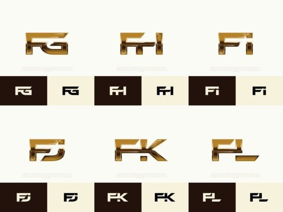 Download 6 Sets of FG-FL Initials Luxury Logos - Luxury Collection