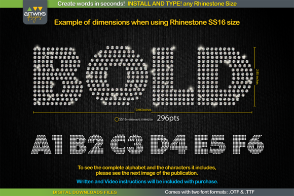 Download RS04 Modern DIY RHINESTONE TTF Template - Premium Resources