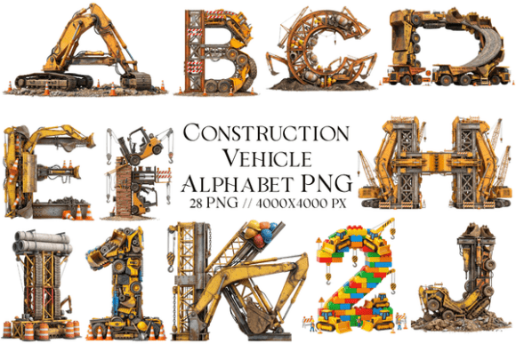 Download Construction Vehicle Alphabet PNG - Vehicle Collection