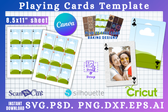 Download Pocker Playing Card Deck SVG Templates 1 - Card Collection