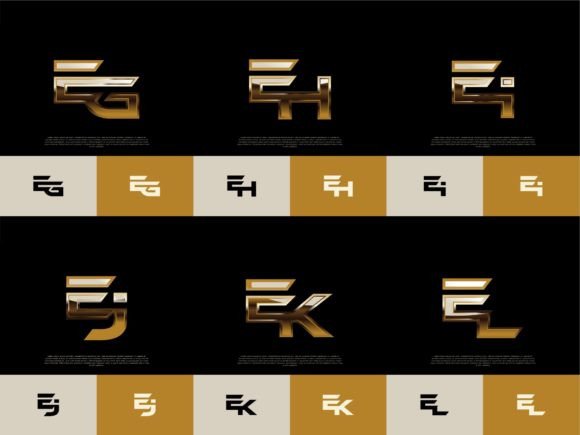 Download 6 Sets of EG-EL Initials Luxury Logos - Luxury Collection