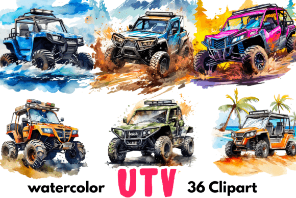 Download Watercolor UTV Clipart: off-Road Vehicle - Vehicle Collection