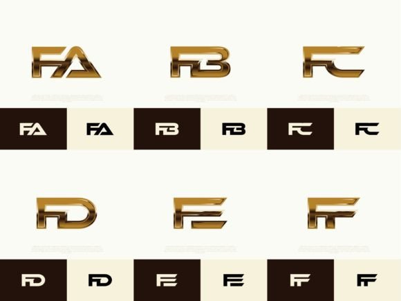 Download 6 Sets of FA-FF Initials Luxury Logos - Luxury Collection