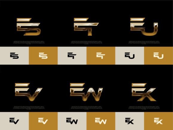 Download 6 Sets of ES-EX Initials Luxury Logos - Luxury Collection