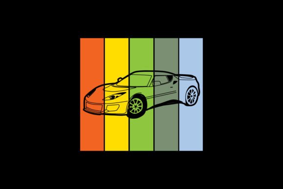 Download Illustration of Car with Colorful Design - Color Collection
