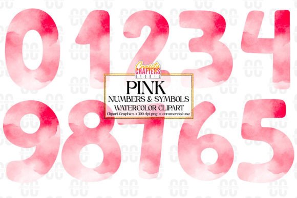 Download Pink Watercolor Numbers &amp; Symbols - Color Collection
