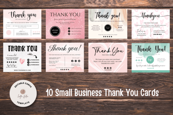 Download 8 Small Business Thank You Cards Bundle - Card Collection
